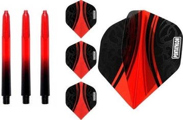 Dart flights en Medium Dart Shafts - Rood - 3 sets, Ophalen of Verzenden, Nieuw, Pijlen