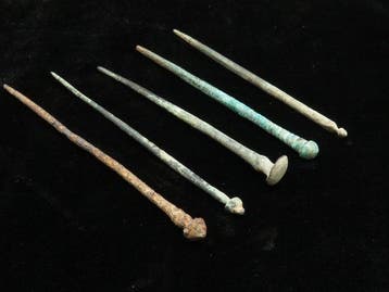 IJzertijd Brons decoratieve kledingnaalden (5x) - 9 cm