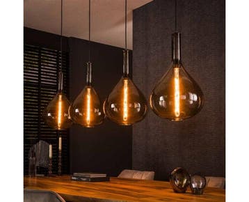 Hanglamp 4L drop smoke glass - Artic zwart, Ophalen of Verzenden, Nieuw