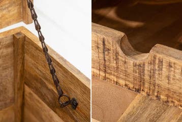 Massief houten salontafel BODEGA 100cm mangohouten, Ophalen of Verzenden, Nieuw