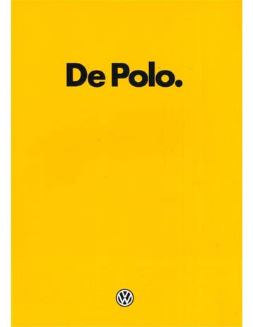 1981 VOLKSWAGEN POLO BROCHURE NEDERLANDS, Nieuw, Volkswagen, Author