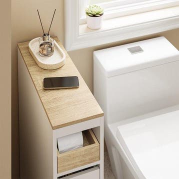 2dekans | SoBuy Toiletkast 20 cm, badkamerkast met 3 laden,, Ophalen of Verzenden, Zo goed als nieuw