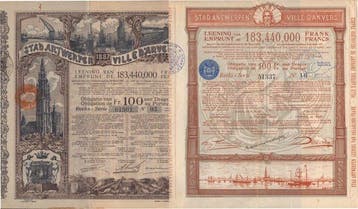België. Stad Antwerpen; 2 x 100 Franc 1887 (Zonder