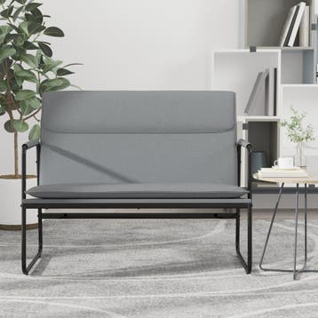 vidaXL Bankje 100x64x80 cm stof lichtgrijs, Verzenden, Nieuw, Stof, Minder dan 150 cm