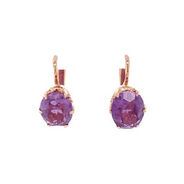 Roségouden vintage oorhangers met saffier 14 krt, Sieraden, Tassen en Uiterlijk, Ophalen of Verzenden, Nieuw