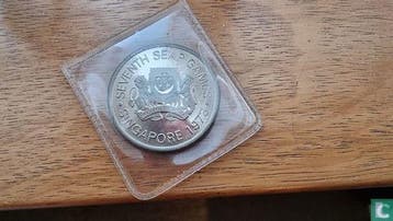 Singapore 5 dollar 1973 (PROOF) Southeast Asian Games in..., Verzenden, Losse munt, Goud