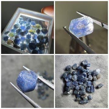 Een lot van 100 karaat saffierkristallen. Ruw- 20 g - (49)