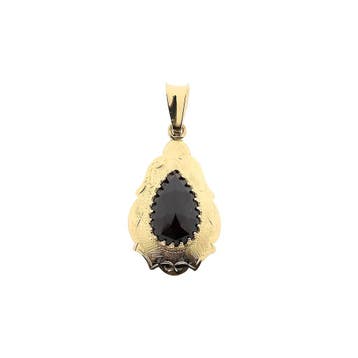 Gouden hanger met granaat (Hanger of bedel), Ophalen of Verzenden, Gebruikt, Goud, Overige merken