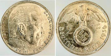 Duitsland 2 Reichsmark Hindenburg 1936 G Vz/stgl zilver, Verzenden