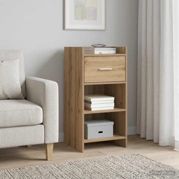 vidaXL Dressoir Artisanaal eiken 40 x 36 x 80 cm Bewerkt, Verzenden, Nieuw, Overige houtsoorten, Minder dan 50 cm