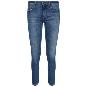 Liu Jo • blauwe slim fit jeans met steentjes • 24, Liu Jo, Verzenden, Nieuw, Blauw