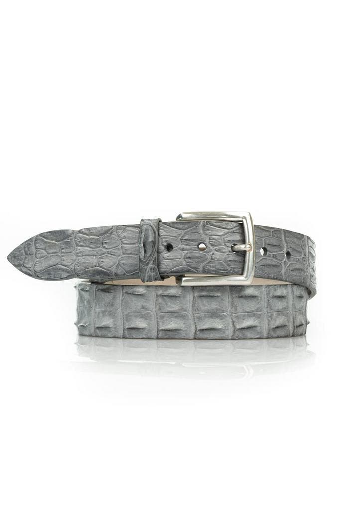 Mooie Exclusieve Riccamente grijze croco riem AANBIEDING, Kleding | Heren, Riemen en Ceinturen, Echt leder, Overige kleuren, Nieuw