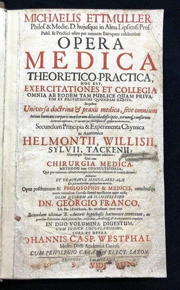 Michael Ettmüller - Opera Medica Theoretica- Practica, Hoc, Antiek en Kunst