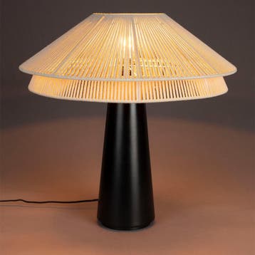 *WOONWINKEL* Dutchbone Elon Retro Tafellamp Zwart Wit, Verzenden, Nieuw