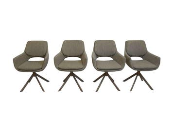 Set van 4 moderne Design kuipstoelen met armleuning – draaib, Huis en Inrichting, Fauteuils, Ophalen of Verzenden, Nieuw