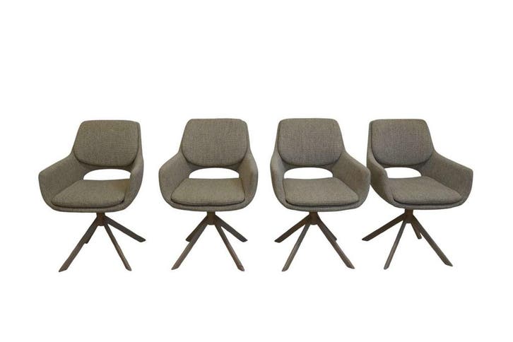 Set van 4 moderne Design kuipstoelen met armleuning – draaib, Huis en Inrichting, Fauteuils, Ophalen of Verzenden