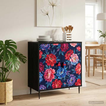 vidaXL Ladekast HEESCH Kleurblokprint 66 x 36,5 x 76 cm, Verzenden, Nieuw