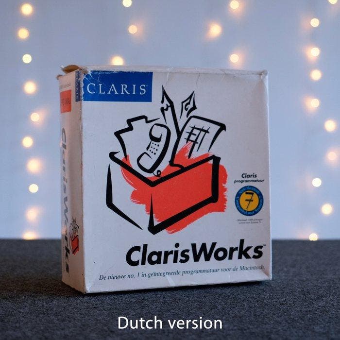 Apple Apple ClarisWorks – Original Floppy Disk Box – (Dutch, Spelcomputers en Games, Spelcomputers | Overige Accessoires