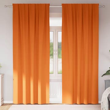 vidaXL Zwart-out Gordijnen met Ringen 2 st Feloranje 260 x, Verzenden, Nieuw, Oranje