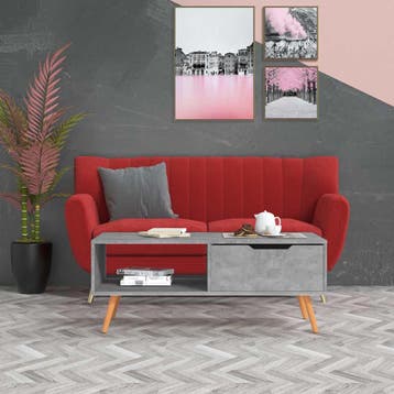 vidaXL Salontafel 100x49,5x43 cm bewerkt hout betongrijs, Huis en Inrichting, Tafels | Salontafels, Minder dan 50 cm, 100 tot 150 cm