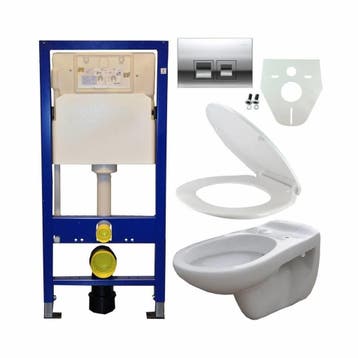 Geberit UP 100 + Neptunus WC +Nept.zitt + Delta 50 gl. Chr, Ophalen of Verzenden, Nieuw