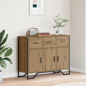 vidaXL Dressoir Artisan Eiken 97 x 32,5 x 74,5 cm, Huis en Inrichting, Kasten | Dressoirs, Verzenden, Nieuw, Overige houtsoorten