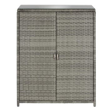 Rotan tuinkast Monza, aluminium frame, 4 vakken - grijs, Tuin en Terras, Verzenden, Nieuw