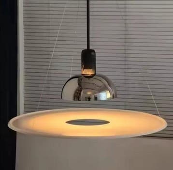 LED Hanglamp Frisbi Design – Chroom & PMMA E27, Verzenden, Nieuw