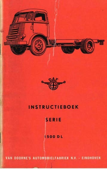 1962 DAF 1500DL INSTRUCTIEBOEKJE HANDLEIDING NEDERLANDS, Verzenden