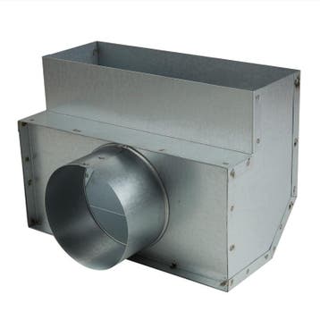 Haakse roosterschoen 305 x 102mm met aansluiting Ø 125mm, Verzenden, Nieuw