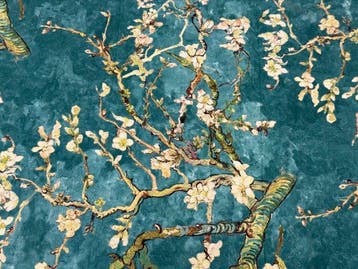 Katoenen Panama-stof Blossom Turquoise – Geïnspireerd door