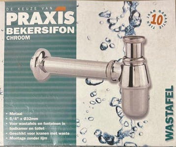 - Praxis Bekersifon 5/4 Chroom, Ophalen of Verzenden, Nieuw
