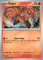 Vulpix 037/165 reverse holo pokemon 151, Ophalen of Verzenden, Nieuw, Losse kaart, Foil