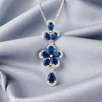 Zonder minimumprijs - Halsketting Verguld Saffier - Topaas -, Nieuw