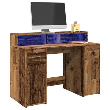 vidaXL Bureau met LED-verlichting 120x55x91 cm bewerkt hout, Huis en Inrichting, Verzenden, Nieuw