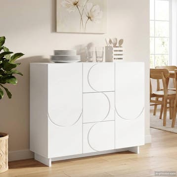 vidaXL Dressoir Wit 85,5 x 31 x 75 cm Bewerkt hout, Verzenden, Nieuw, 50 tot 100 cm, 25 tot 50 cm