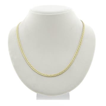 Gouden platte gourmetschakelketting, Ophalen of Verzenden, Gebruikt, Overige kleuren, Goud