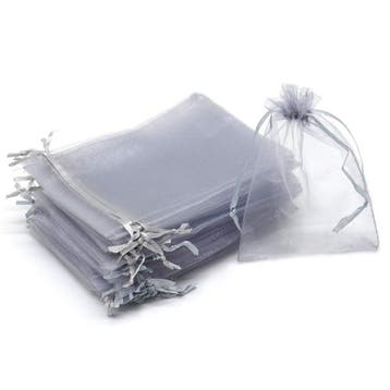 Organza Zakjes - 13x18 cm - Grijs - 50 Stuks - Cadeauzakjes, Verzenden, Nieuw