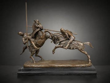 Beeld, Groot bronzen sculptuur “Called Mort de Monseigneur