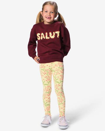 HEMA Kinderleggings regular fit rib bloemen - 2 stuks, Verzenden, Nieuw