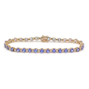 Armband - 14 karaat Roségoud - 5.98ct. tw. Tanzaniet -, Nieuw