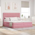 vidaXL Opslag bed met matras met hoofdeinde Roze 180 x 200, Verzenden, Nieuw, Stof