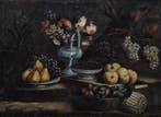 Italiaanse school (XVIII) - Bodegon de frutas y ceramicas -