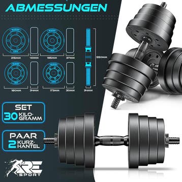 Dumbells set - Gewichten set - Halterset - Verstelbaar - 30, Verzenden, Zo goed als nieuw