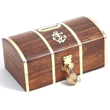 Spaarpot Schatkist met Slot 14cm, Ophalen of Verzenden, Nieuw