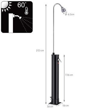 Tuindouche - Zonnedouche Zwart 18L (Tuinieren), Verzenden, Nieuw