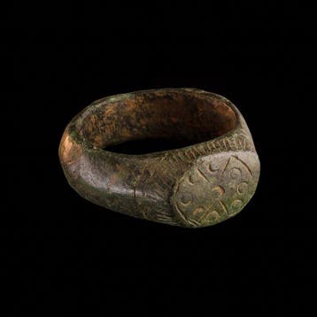 Viking periode Brons Uitzonderlijk zeldzaam Máni Hringr –