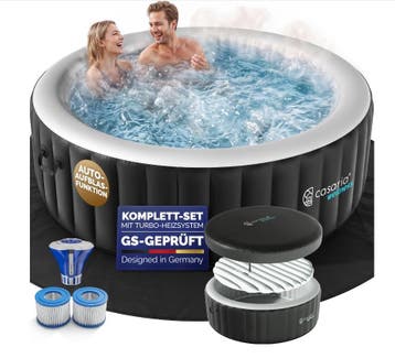 Whirlpool opblaasbaar Zwart rond 4 personen 20-42 °C wint.., Verzenden, Nieuw