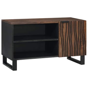 vidaXL TV Eenheden 80 x 33 x 46 cm Walnotenhout Bewerkt hout, Minder dan 50 cm, Verzenden, Nieuw, Minder dan 100 cm
