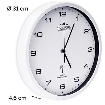Radiogestuurde Wandklok Wit Kunststof Ø 31 cm (Klokken), Verzenden, Nieuw